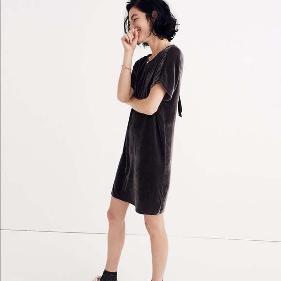 Madewell Velvet Bow-Back Tee Dress - Picture 5 of 7
